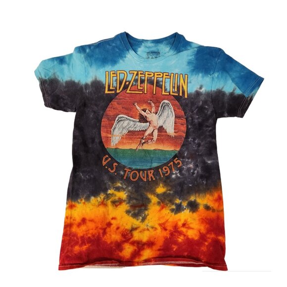 LED ZEPPELIN T-shirt Tie Dye Tour 1975 Stairway To Heaven Size Small‎ EUC - Picture 1 of 3
